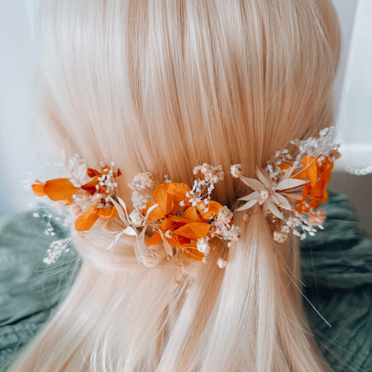 Bridal Hair Pins in Ivory and Deep Yellow