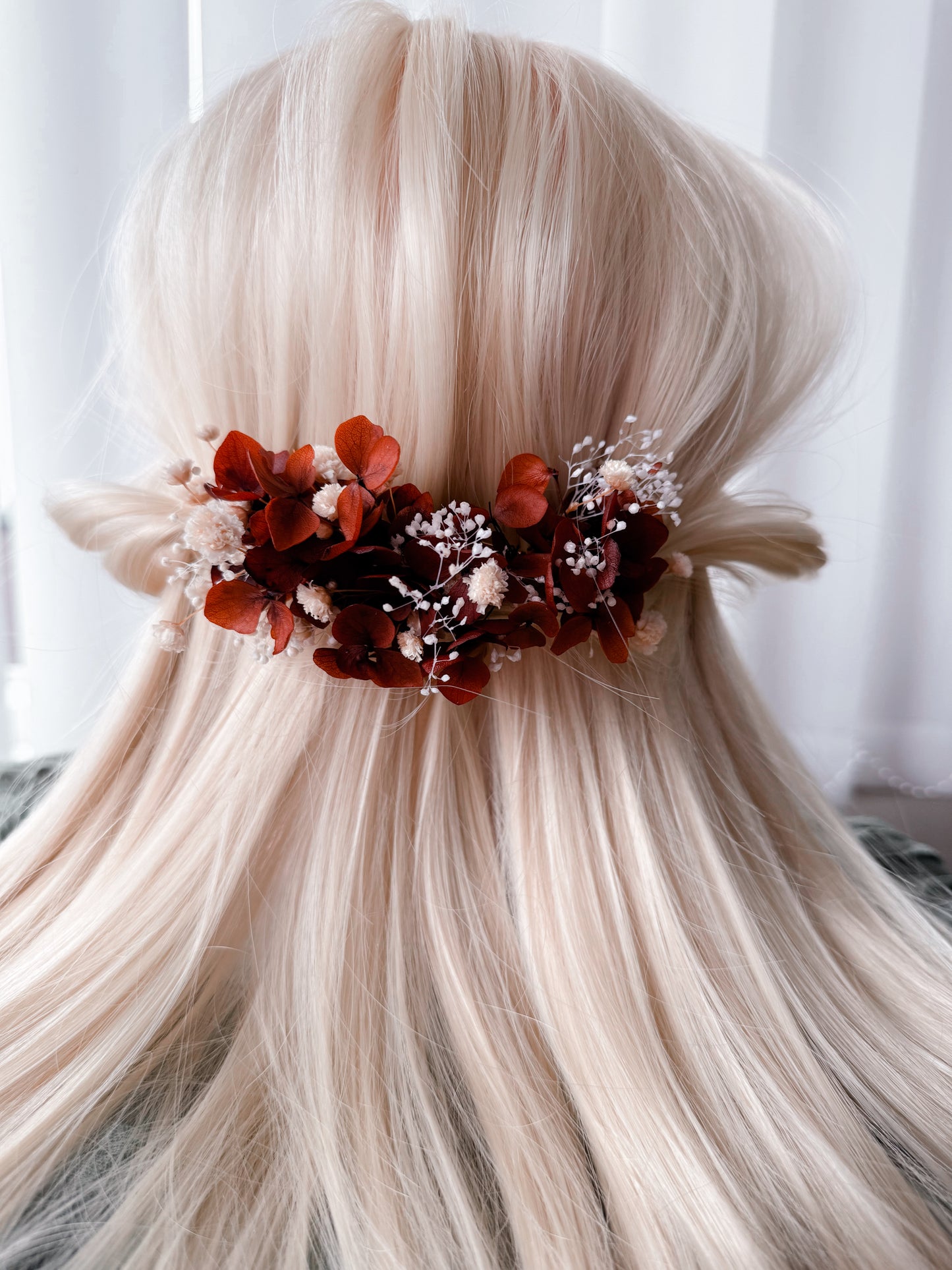 Floral Hair Pins in Terracotta tones