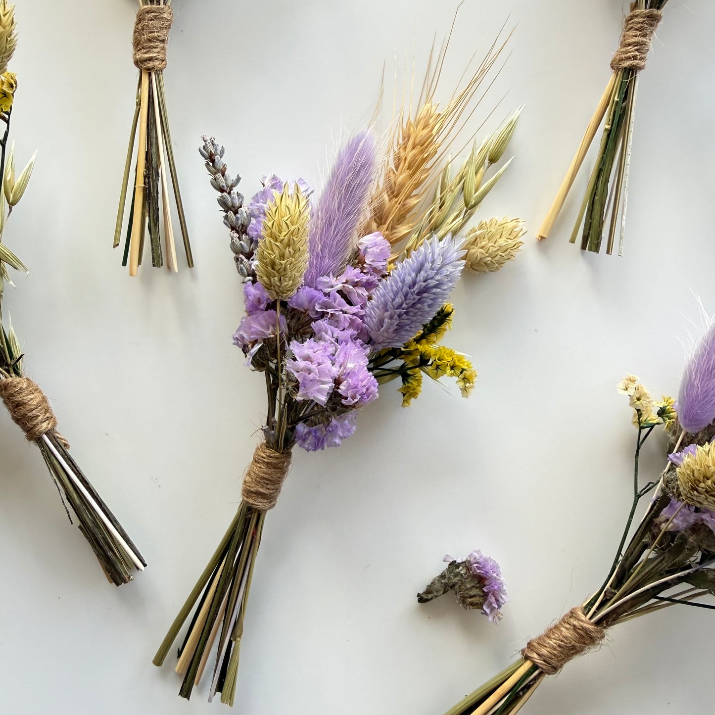 Lavender & Ivory Mini Dried Flower Bouquet | Wedding Favour