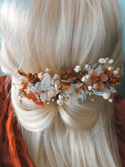Bridal Hair Pins in Ivory and Terracotta