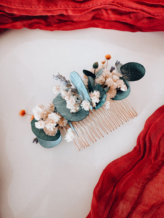 Floral Hair Comb with Eucalyptus & Lavender