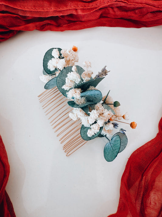 Floral Hair Comb with Eucalyptus & Lavender