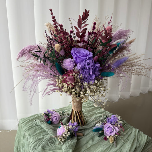 Dried Floral Bridal Bouquet - Lavender Paradise