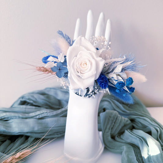 Blue Floral Wrist Corsage