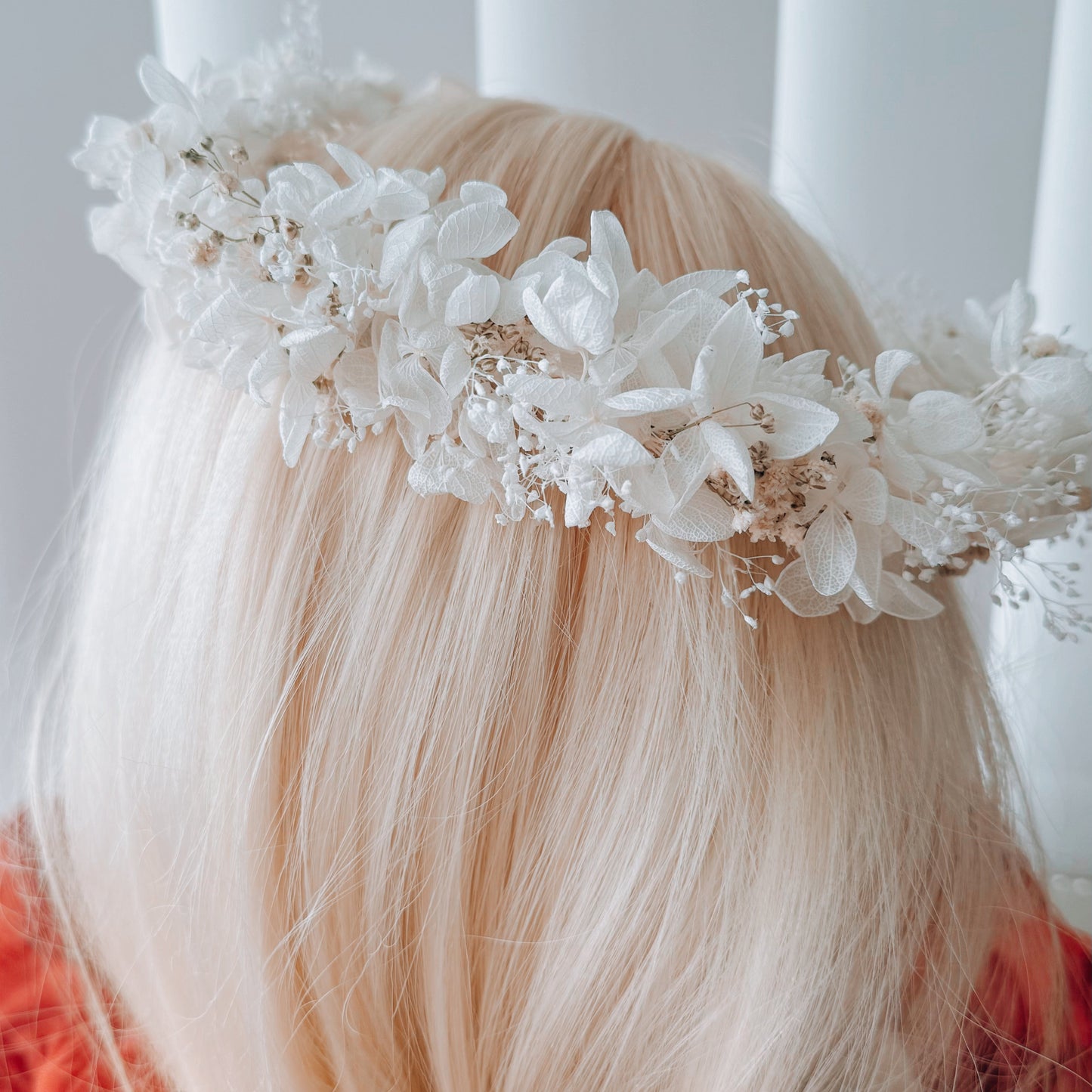 Bridal Floral Hair Crown in White