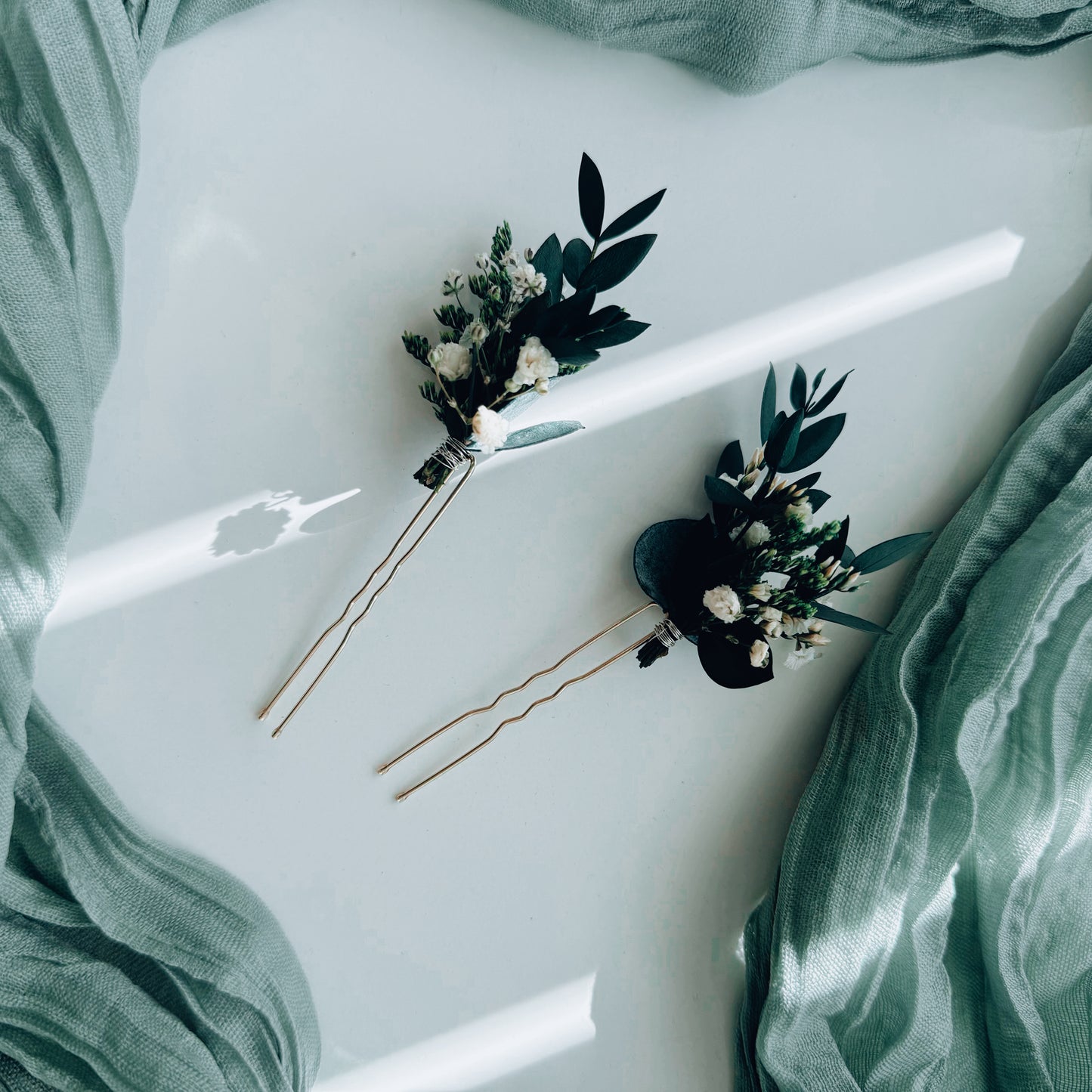 Floral Hair Comb with Eucalyptus