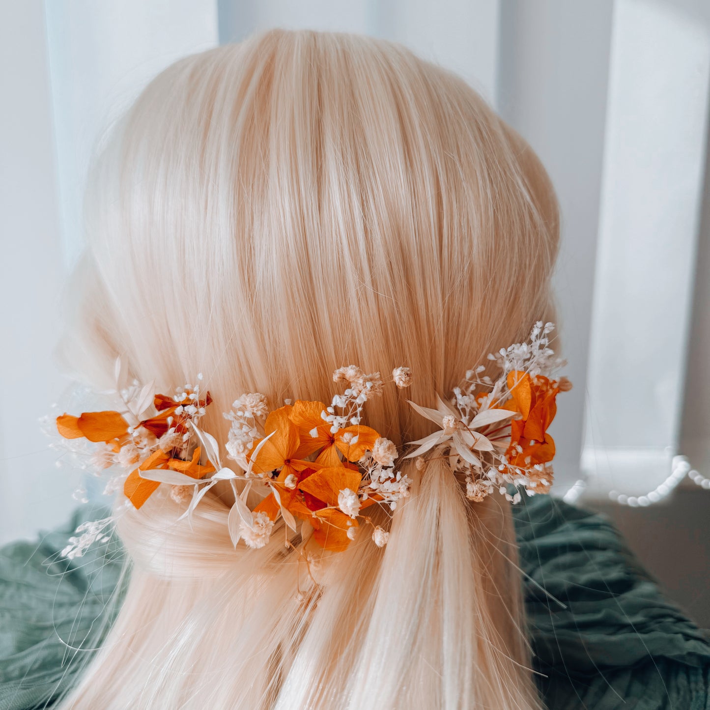 Bridal Hair Pins in Ivory and Deep Yellow