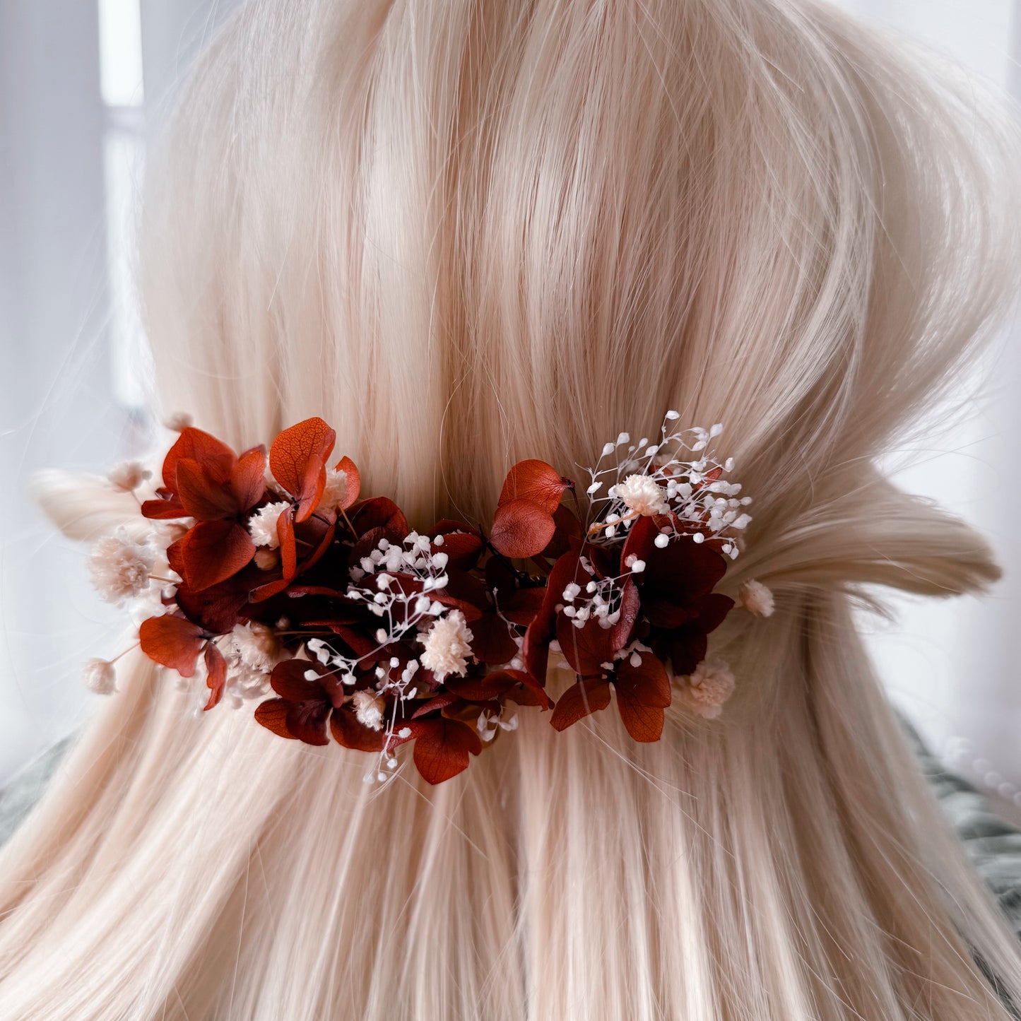 Floral Hair Pins in Terracotta tones