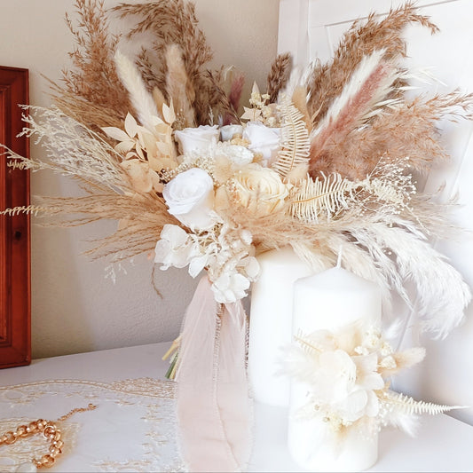 Dried Bridal Bouquet | White