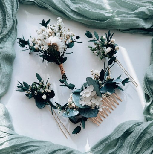 natural green eucalyptus party hair accessories