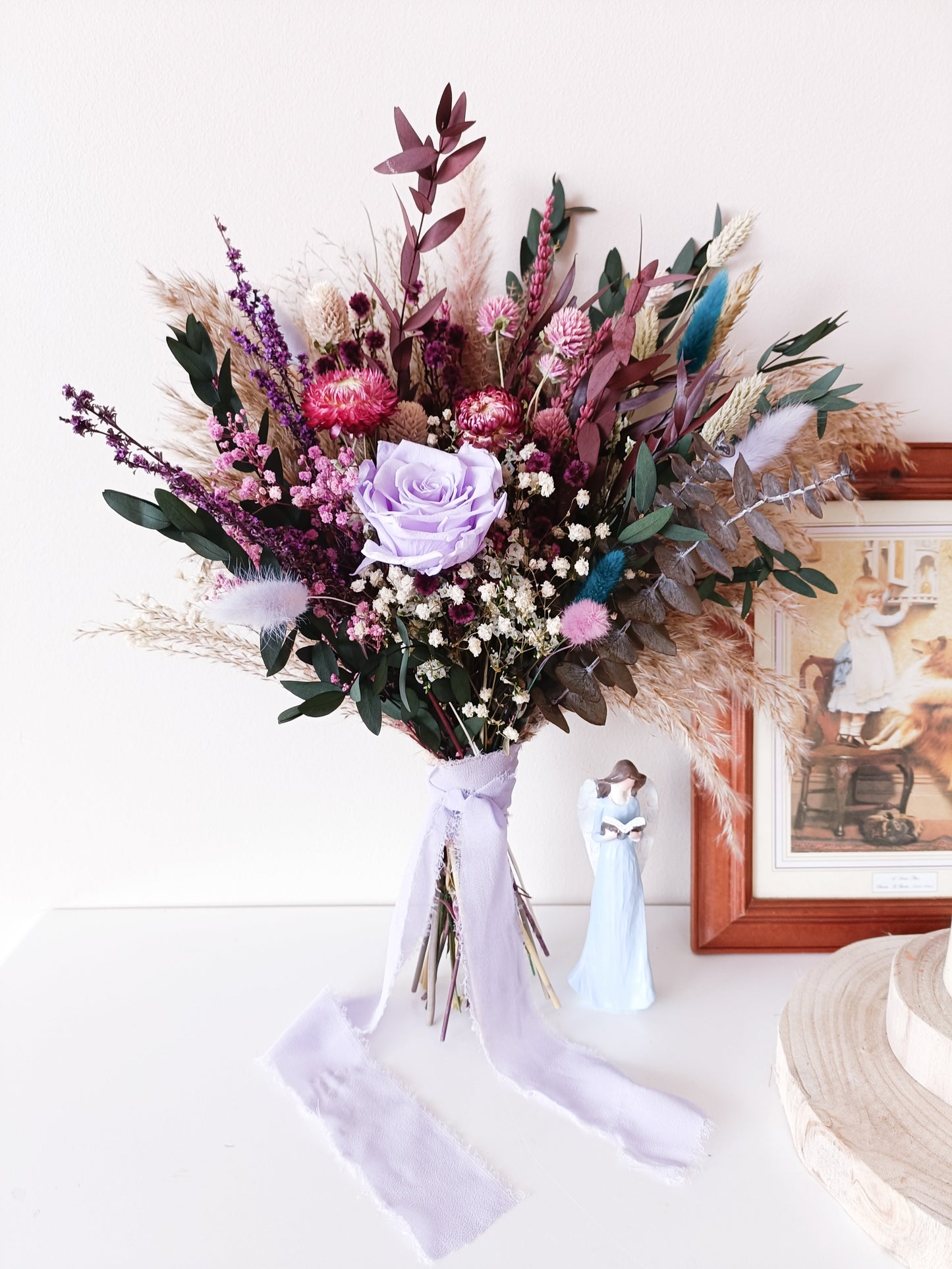 Lavender Boho Dried Wedding Bouquet