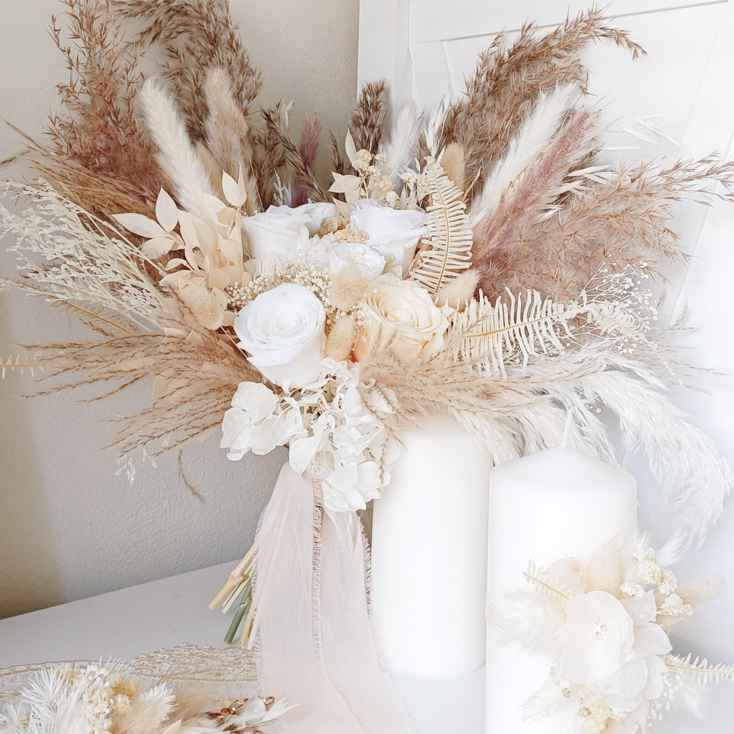 Dried Bridal Bouquet | White