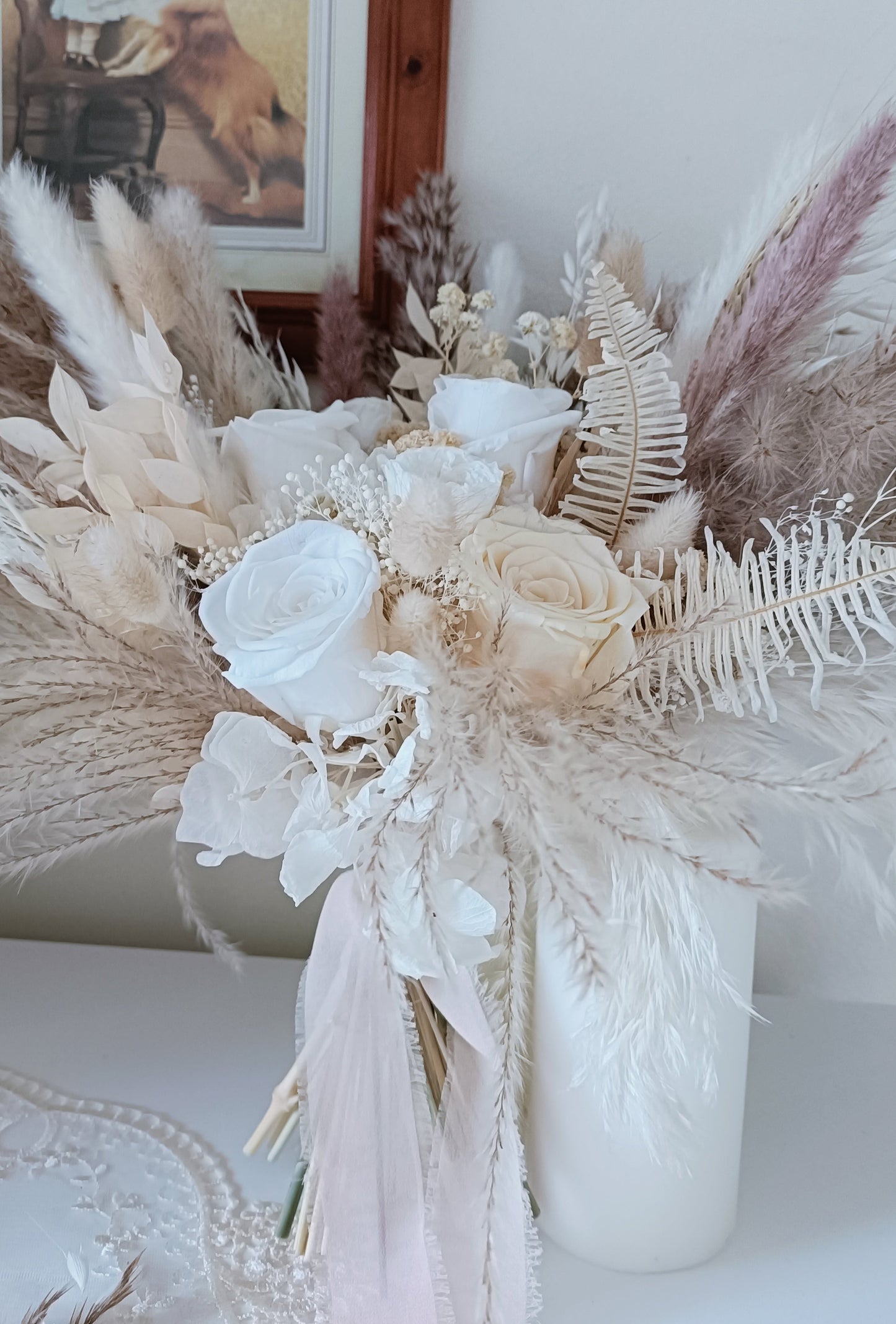 Dried Bridal Bouquet | White