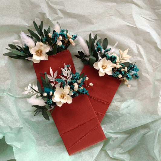 Teal Pocket Boutonniere