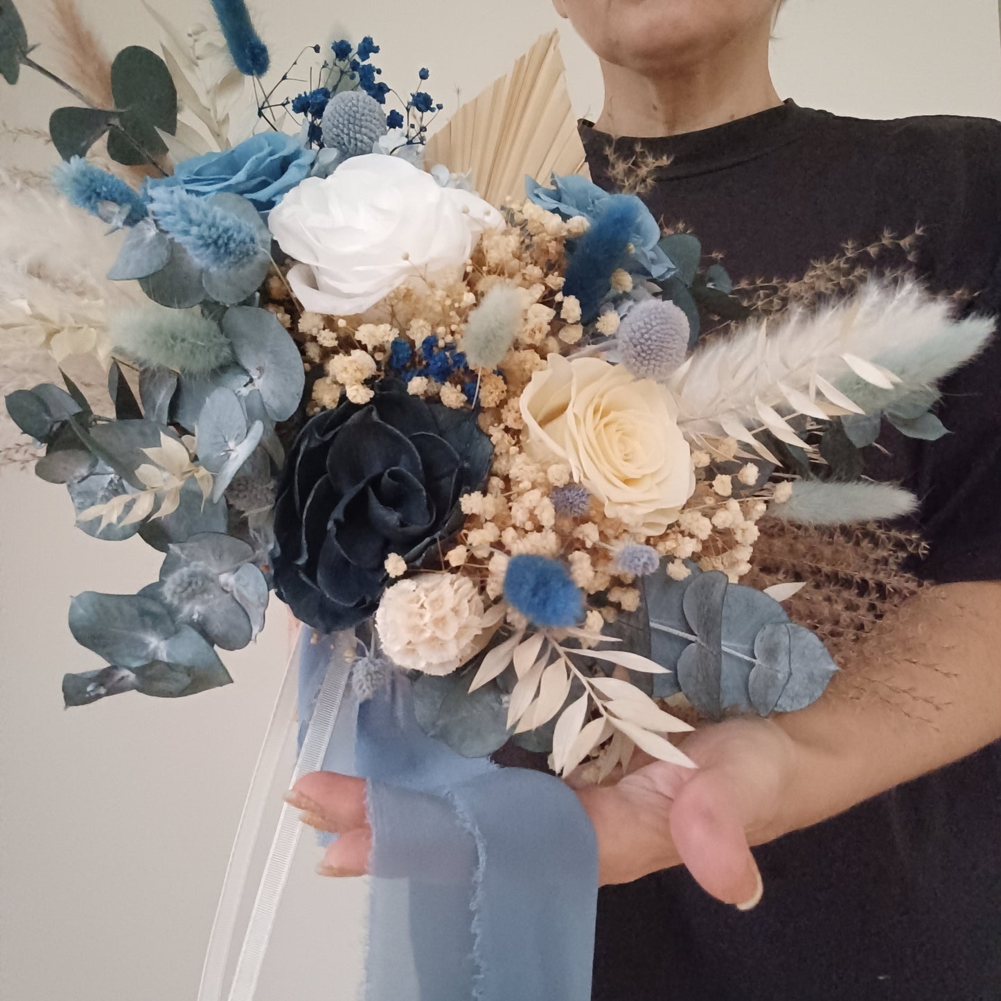 Dried Bridal Bouquet - Elegance and Bohemian Blue