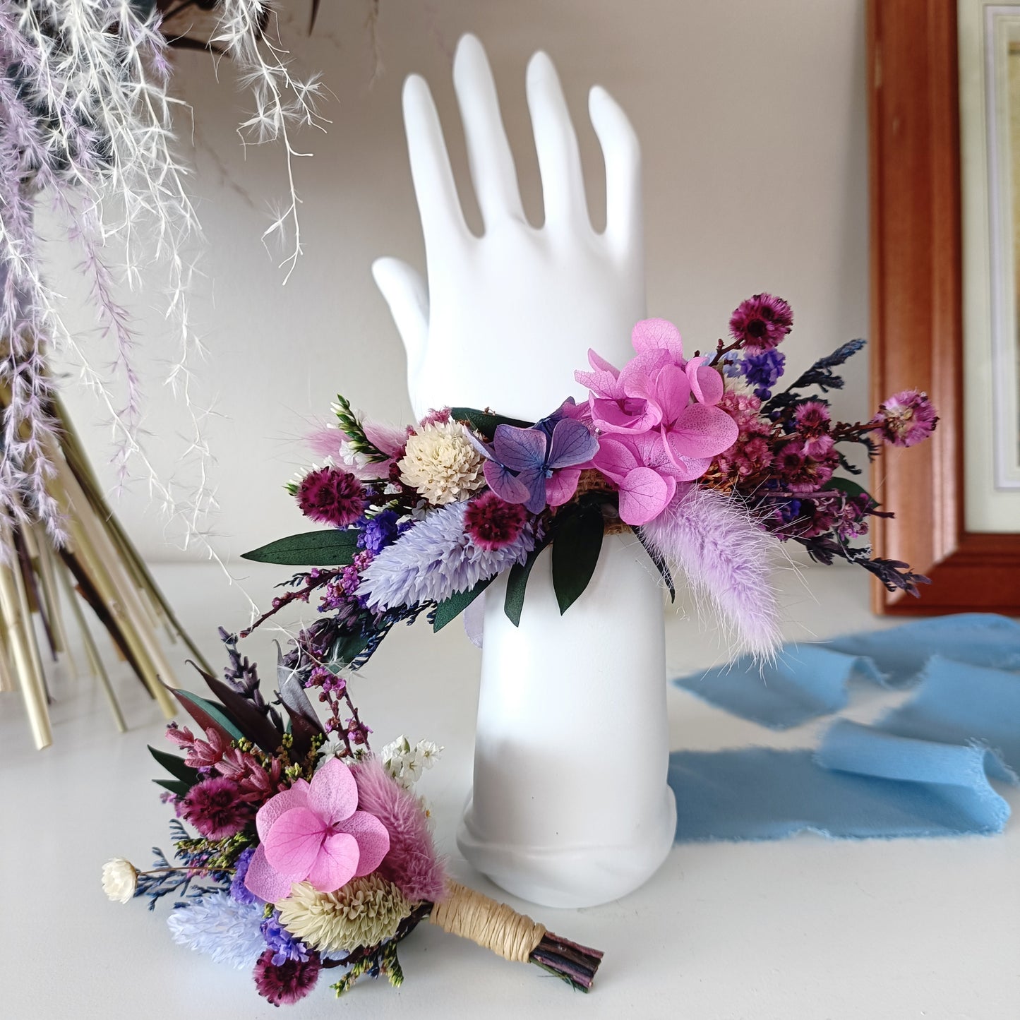 Purple & Plum Boho Wedding Buttonhole