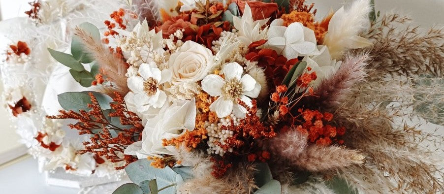 Our Personal Dried Flower Package is perfect for the couple that require florals stat or want them taken off their to do list today. Order now and safely store till the big day.