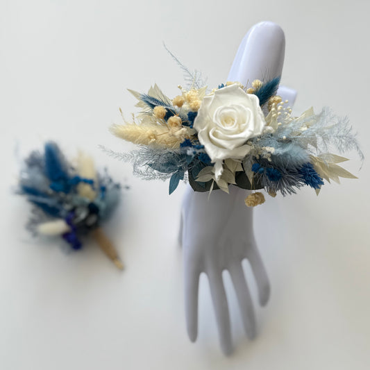 Blue Floral Wrist Corsage