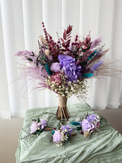 Dried Floral Bridal Bouquet - Lavender Paradise