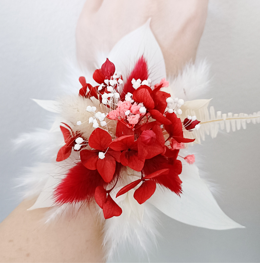 Floral Corsage | Classic White & Red