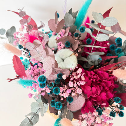 Flower Basket with Purple and Burgundy