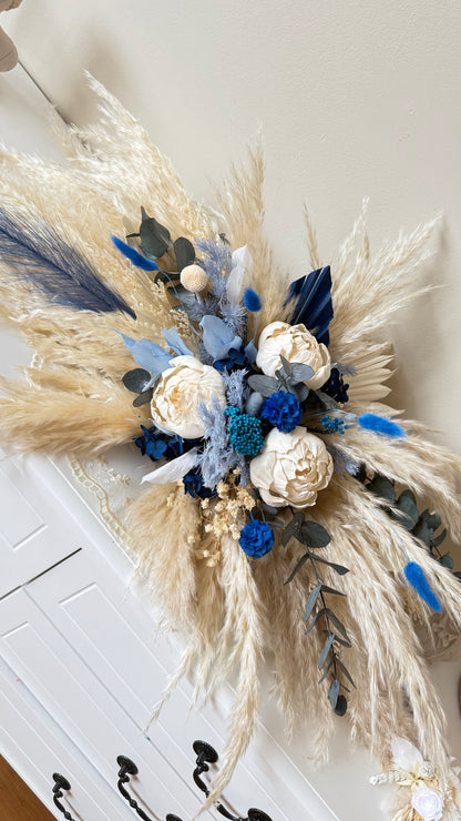 Dried Bridal Bouquet - Elegance and Bohemian Blue