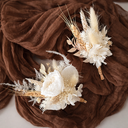Ivory Wedding Boutonniere