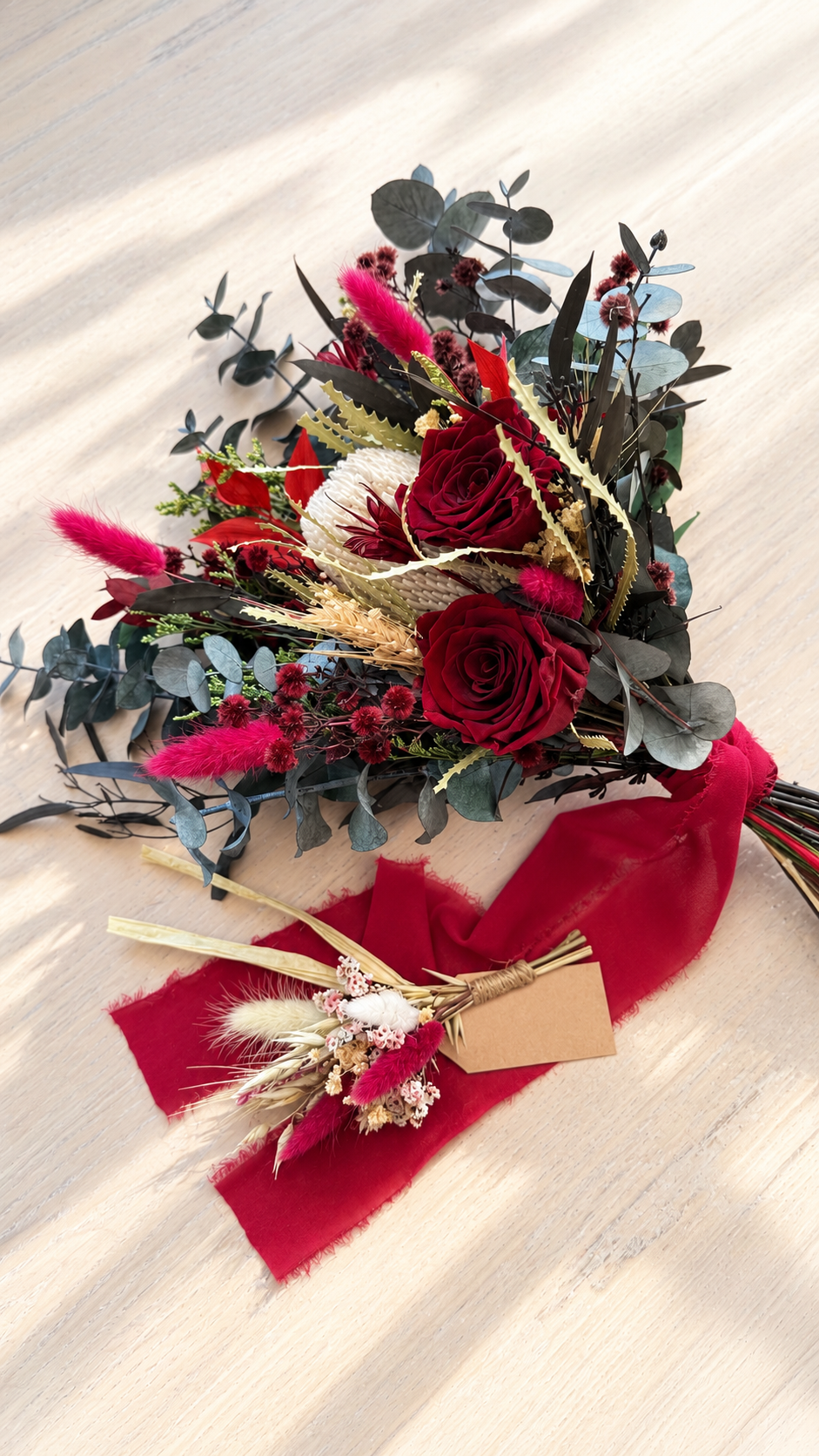 Burgundy Australian Native Wedding Bouquet