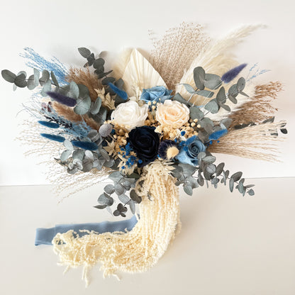 Dried Bridal Bouquet - Elegance and Bohemian Blue