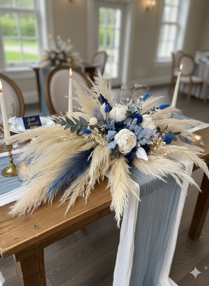 Dried Bridal Bouquet - Elegance and Bohemian Blue