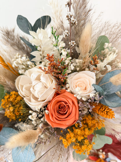 Terracotta & Burnt Orange Dried Flower Bouquet