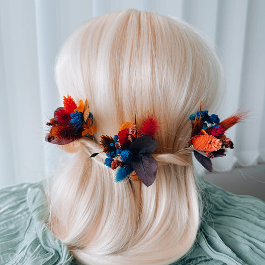 floral hair pins for autumn wedding 