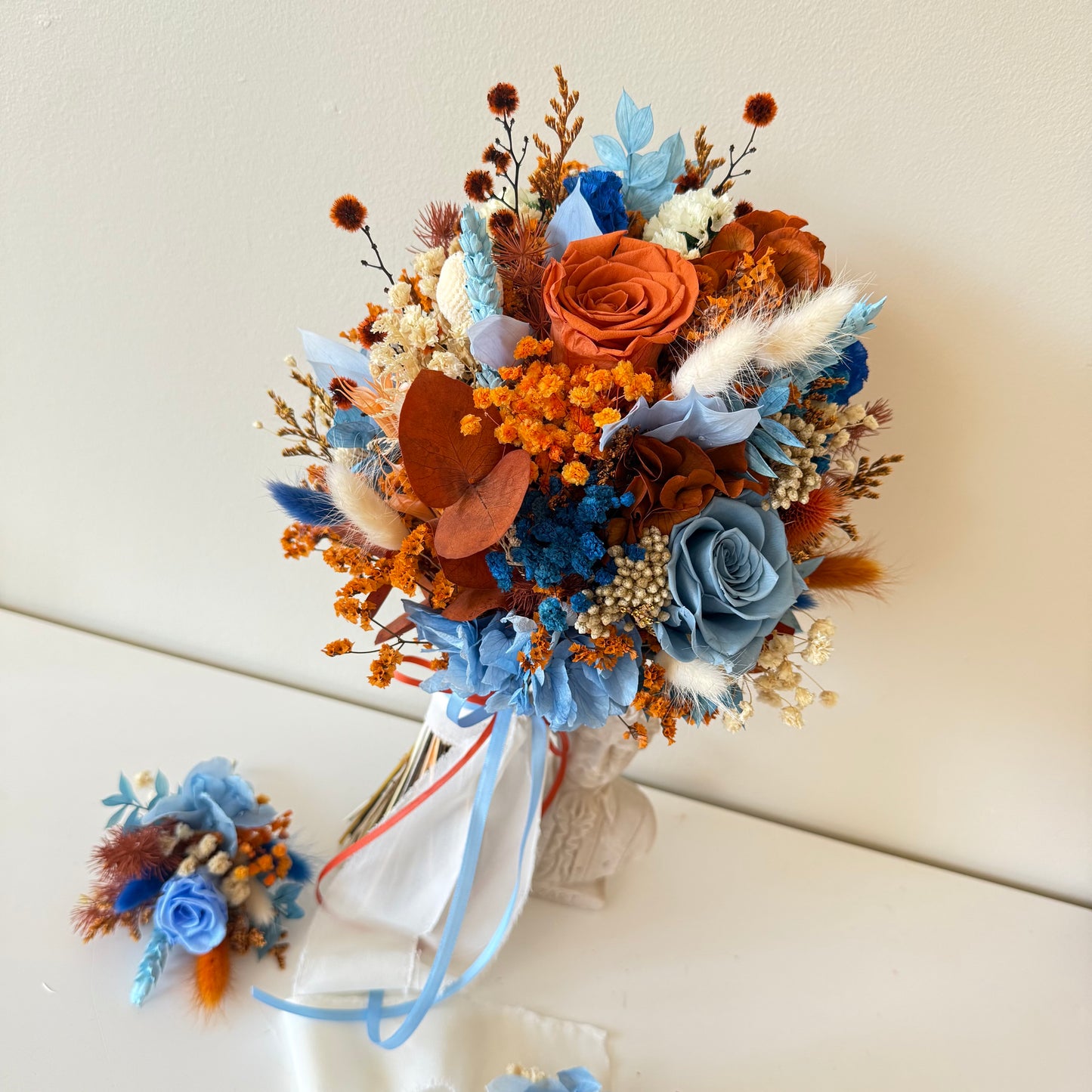 Rust Wedding Bouquet, Preserved roses bouquet