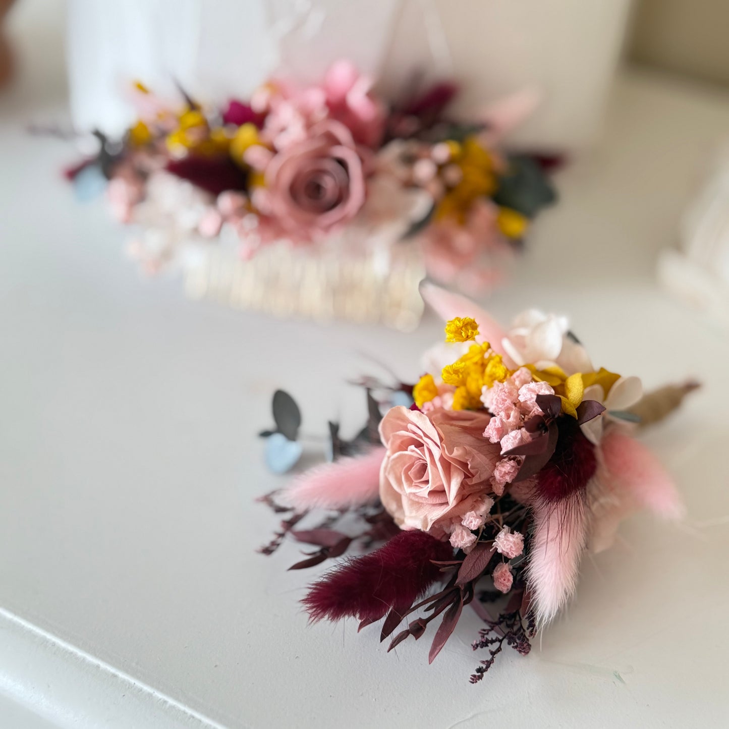 Burgundy Eucalyptus Wine Compact Rustic Boho Bridal Bouquets