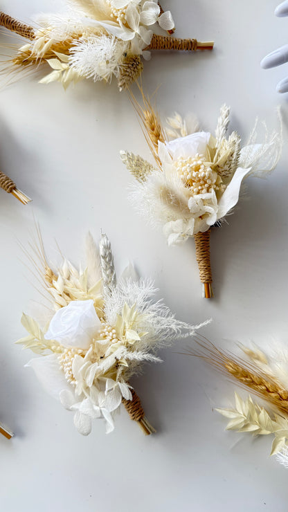 Ivory Wedding Boutonniere