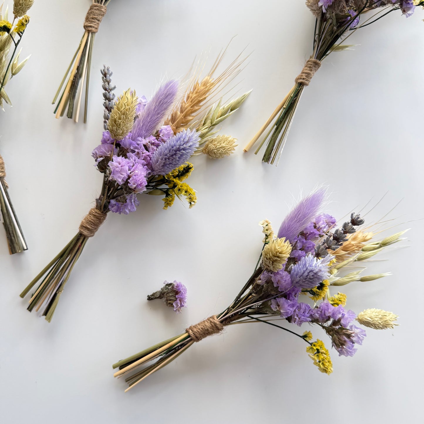 Lavender & Ivory Mini Dried Flower Bouquet | Wedding Favour
