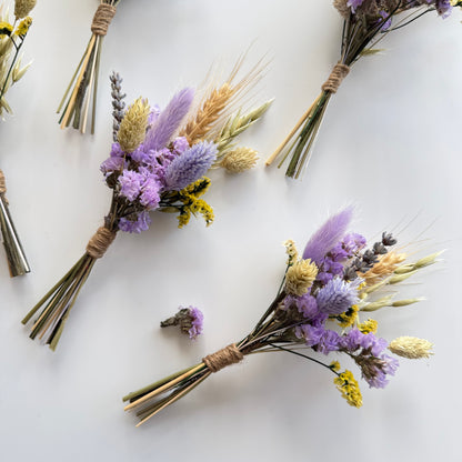 Lavender & Ivory Mini Dried Flower Bouquet | Wedding Favour