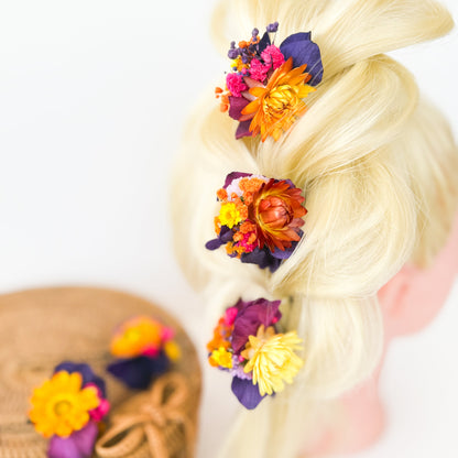 Colourful Flower Large Hair Pins