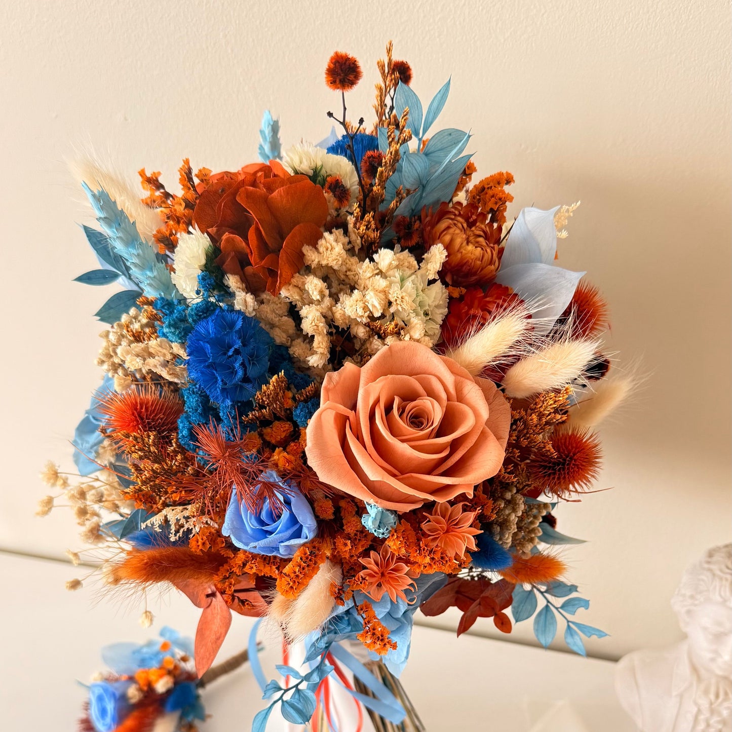 Rust Wedding Bouquet, Preserved roses bouquet