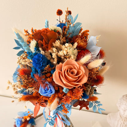 Rust Wedding Bouquet, Preserved roses bouquet