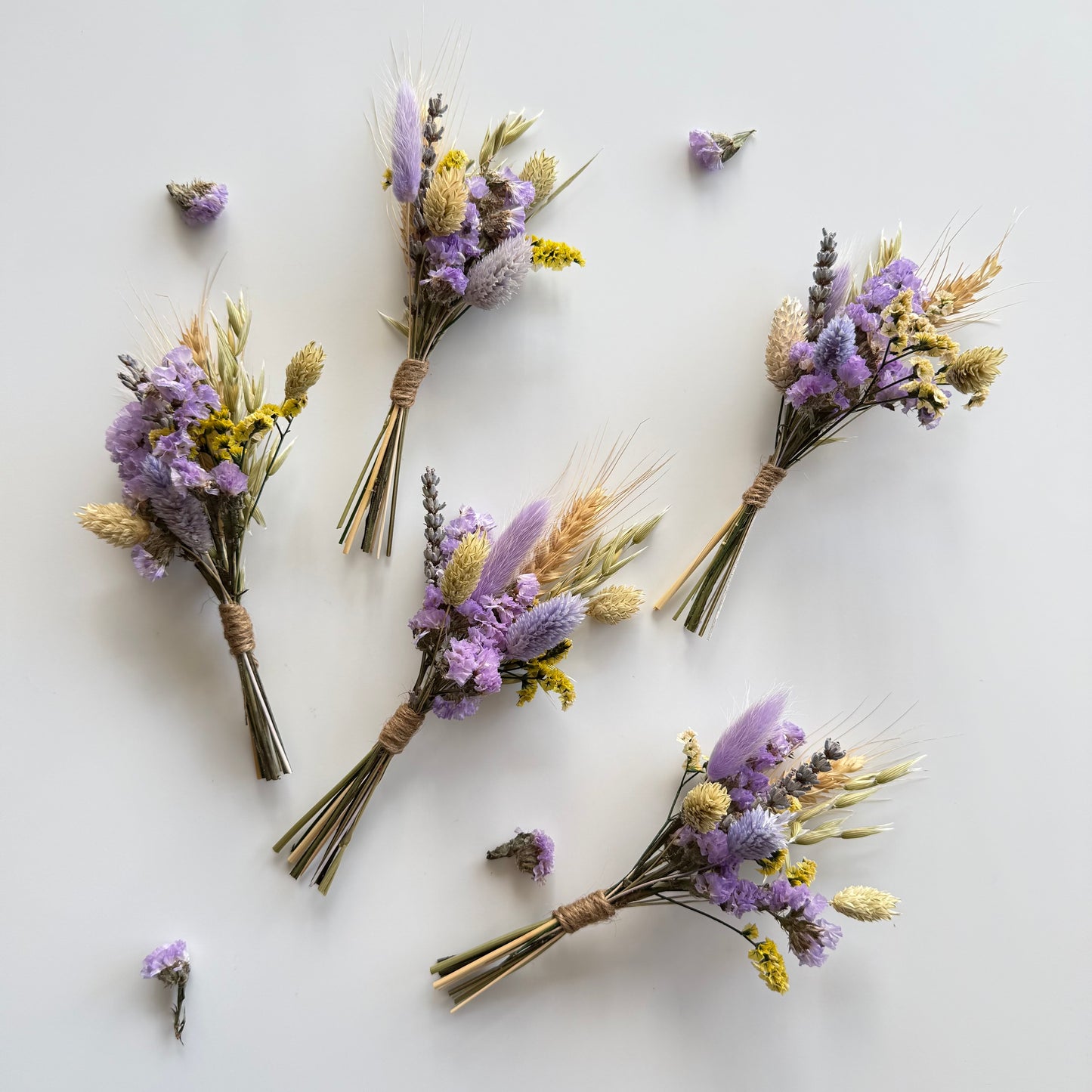 Lavender & Ivory Mini Dried Flower Bouquet | Wedding Favour
