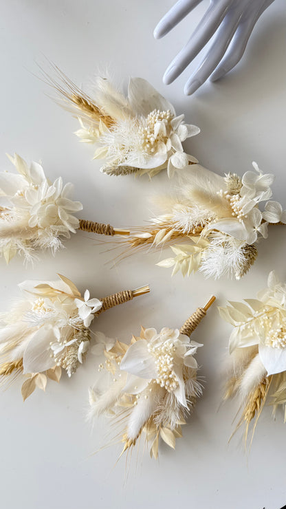 Ivory Wedding Boutonniere