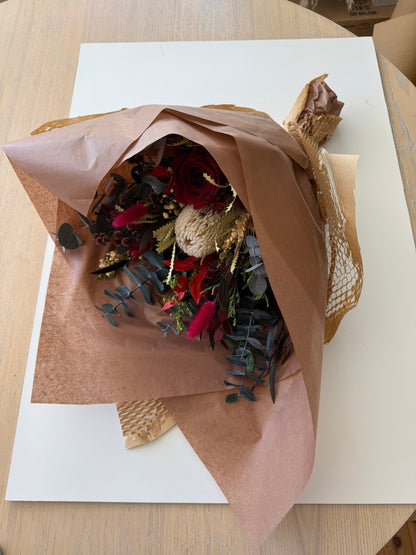 Burgundy Australian Native Wedding Bouquet