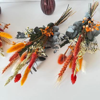 Rustic Burnt Orange Preserved Flower Decor
