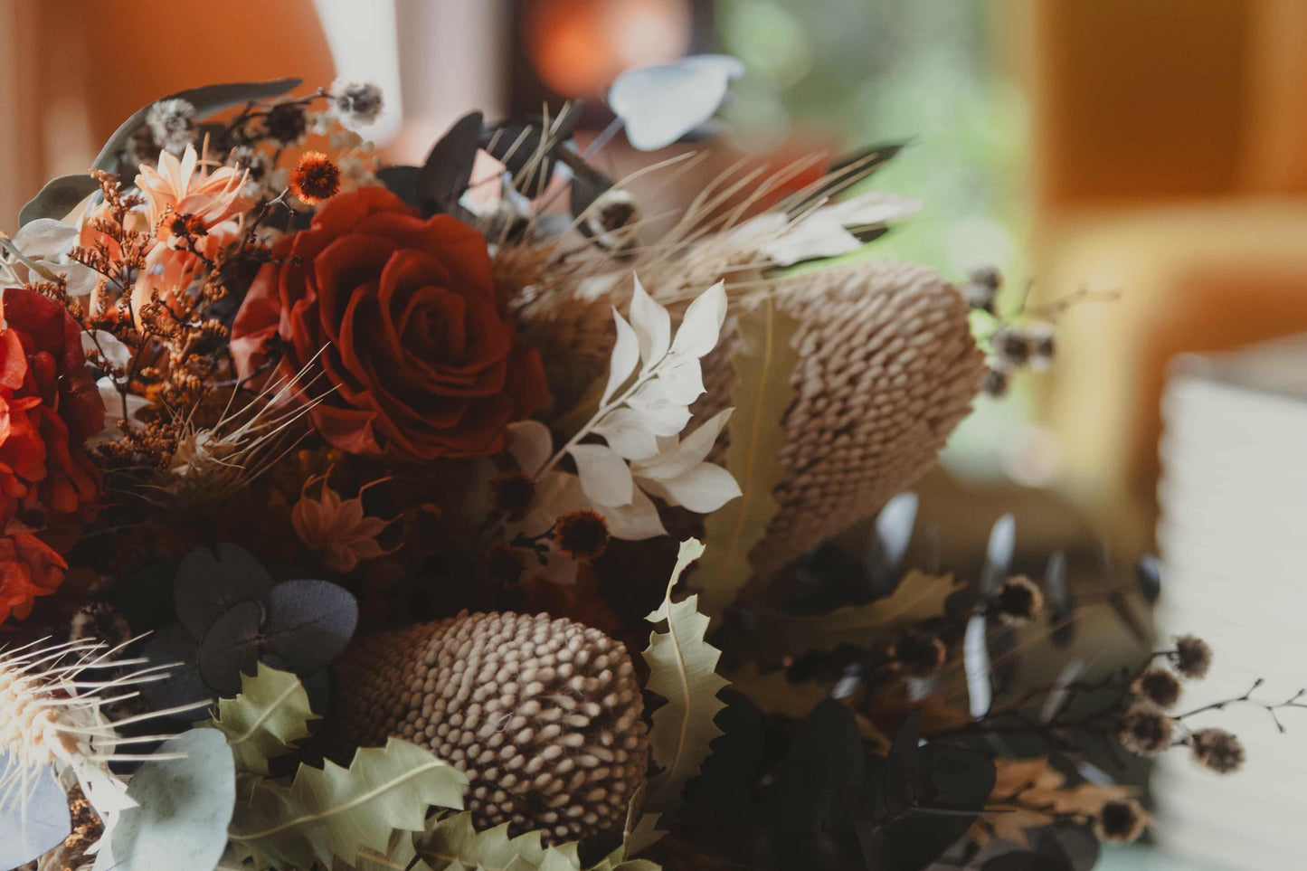 Australian Native Bouquet - Orange & Sage