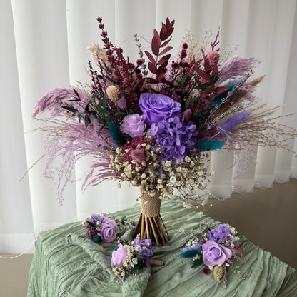 Dried Floral Bridal Bouquet - Lavender Paradise
