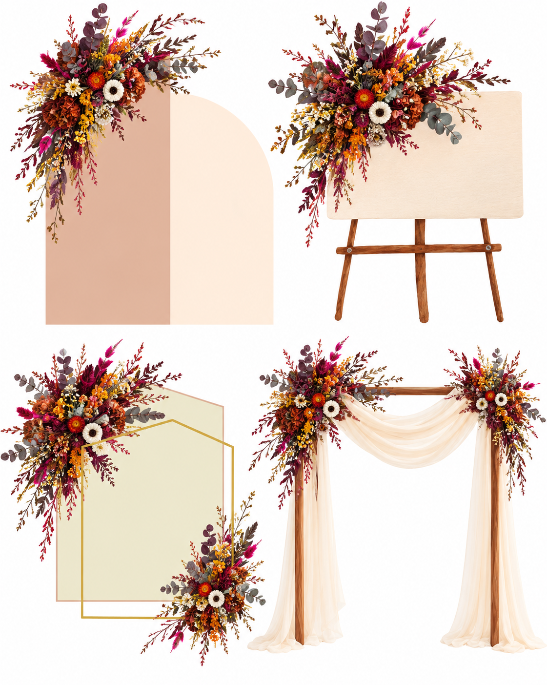 Vibrant Arch Flowers with Australian Native  | Preserved & Dried
