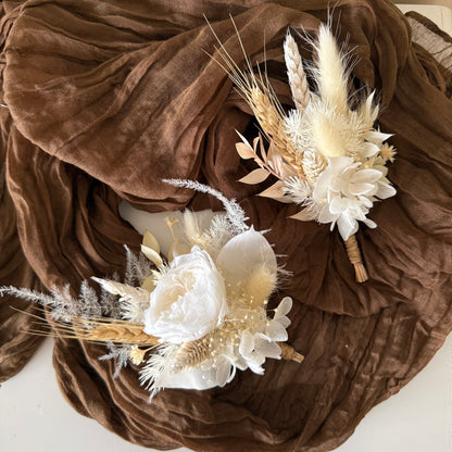 Ivory Wedding Boutonniere