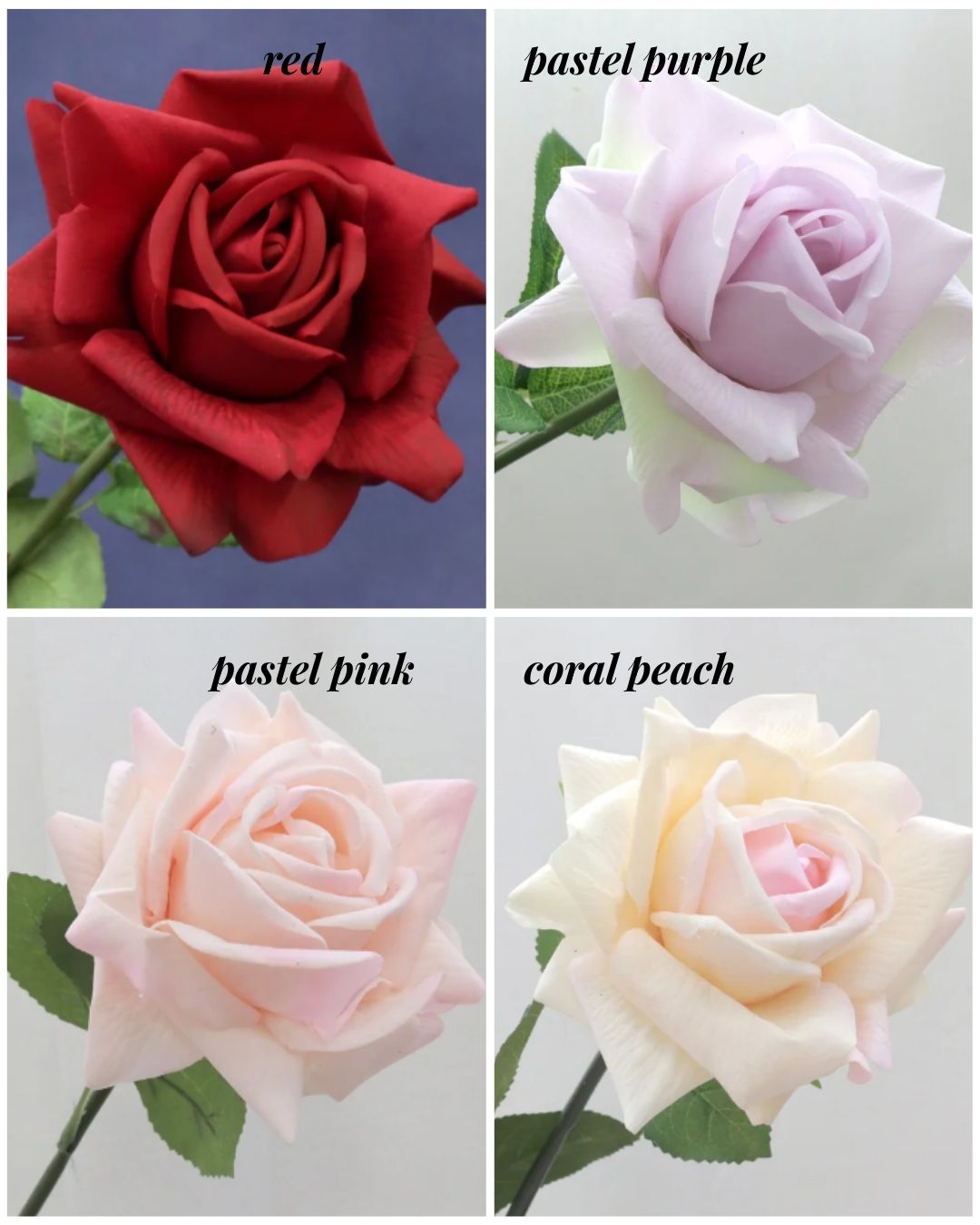 White Silk Rose Bridal Bouquet, Classic Modern Real-Touch Reflex Roses