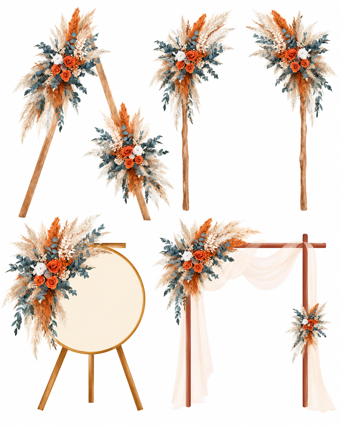 Terracotta & Ivory Boho Bridal Bouquet – dried and preserved wedding flowers, product image 13 of 14